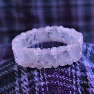 Stone Rose Quartz Beaded Stretch Bracelet